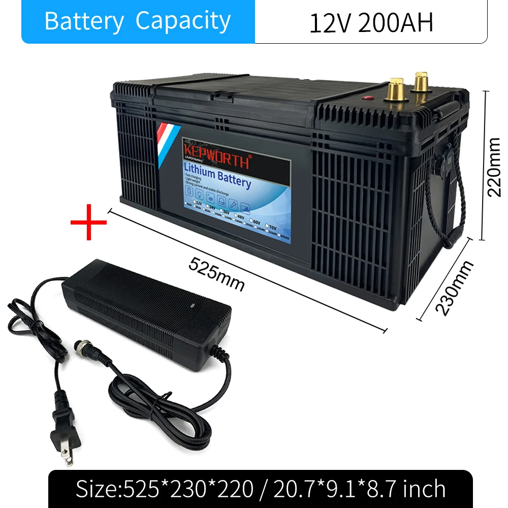New 12V 50 100 120 135 180 200 300 400Ah LiFePO4 Battery Pack With Upgraded BMS Lithium Power Golf Cart RV Campers Off-Road