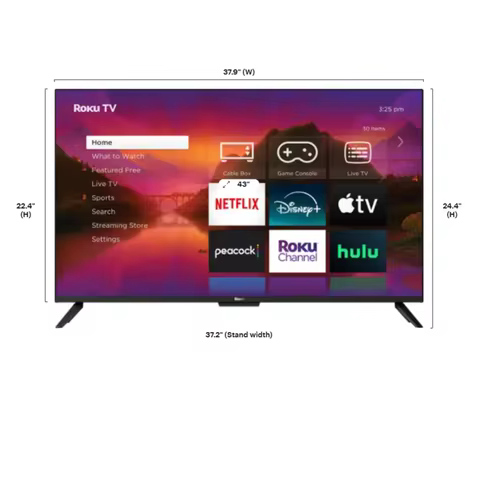 Hisense 43" Class 4K Ultra HD (2160P) HDR Roku Smart LED TV (43R6E4)Refurbished.