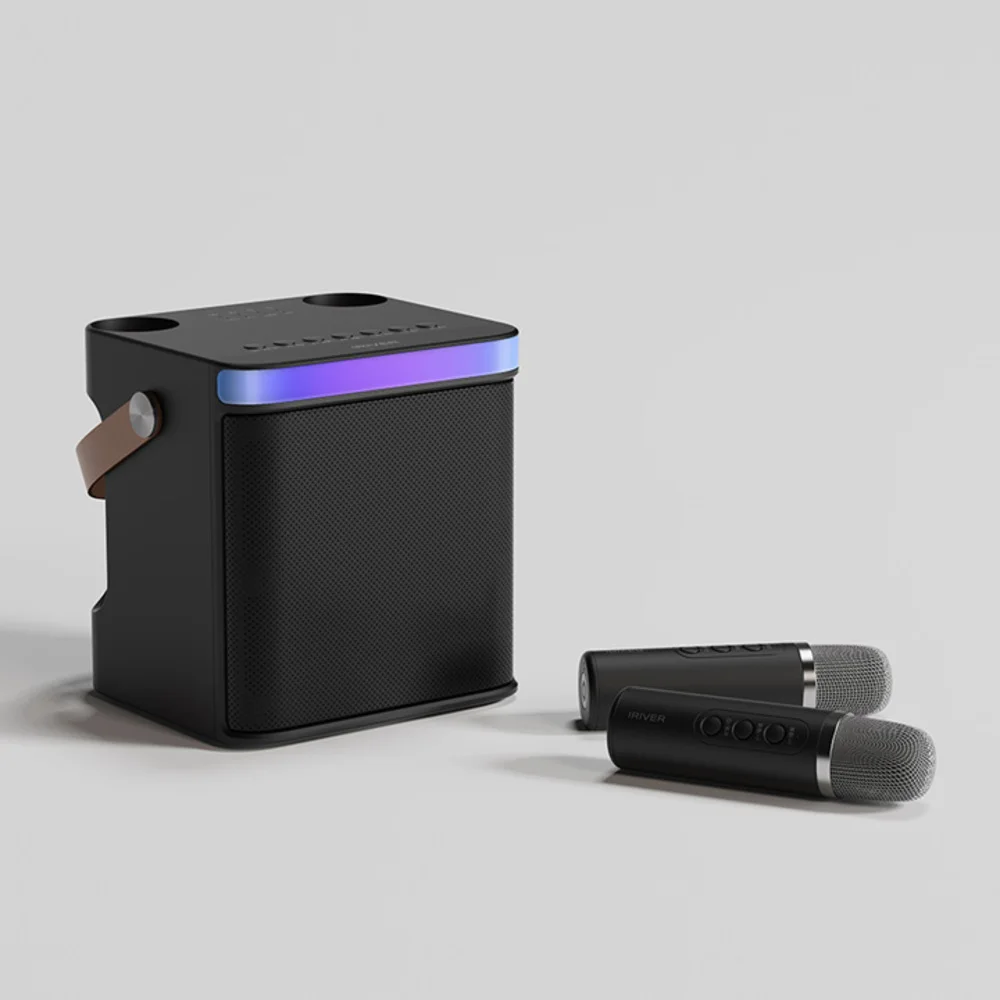 Iriver Bts-805 سماعة لاسلكية تعمل بالبلوتوث مكبر صوت كاريوكي حفلة منزلية ميكروفون مزدوج محمول