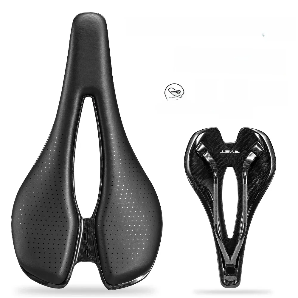 AliExpress NONE RYET Full Carbon Bicycle Saddle Mountain Road MTB 7x9mm Rails EVA Superlight 125g 140mm Gravel Bicycle Seat Cushion Cycling Part