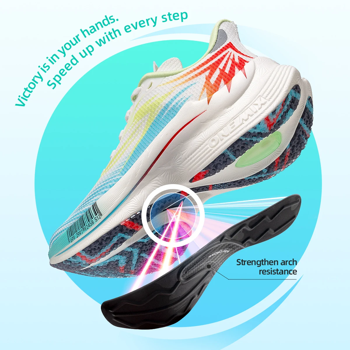ONEMIX 2024 Professional Training Running Shoes for Men Racing Sport Shoes Breathable Women Full Sole Nylon Plate Jogging Shoes image 3