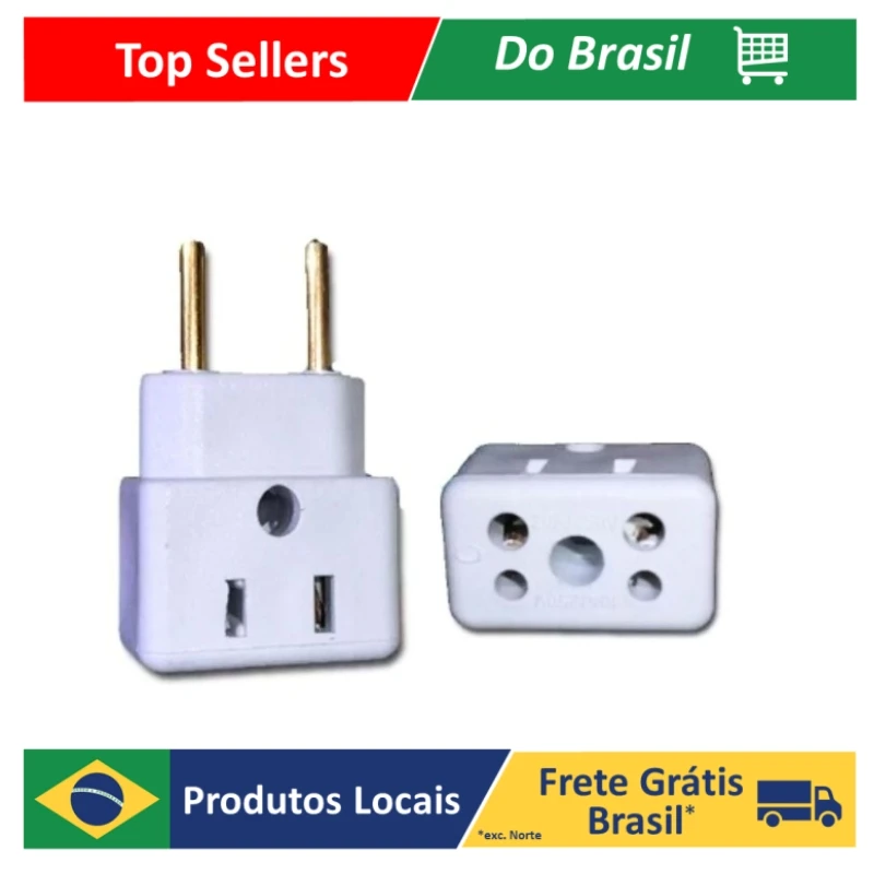 Adaptador Tomada Multiuso Aceita Plug Padrão Novo e Antigo Plug Elétrico 10a / 20a Bob Esponja eletrônico PRONTO ENTREGA