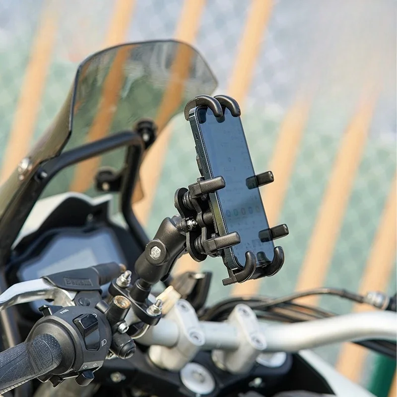 AliExpress GPS Universal Motorcycle Bike Mobile Phone Holder Aluminum Bicycle Riding Navigation Bracket GPS Shockproof Handlebar Holder