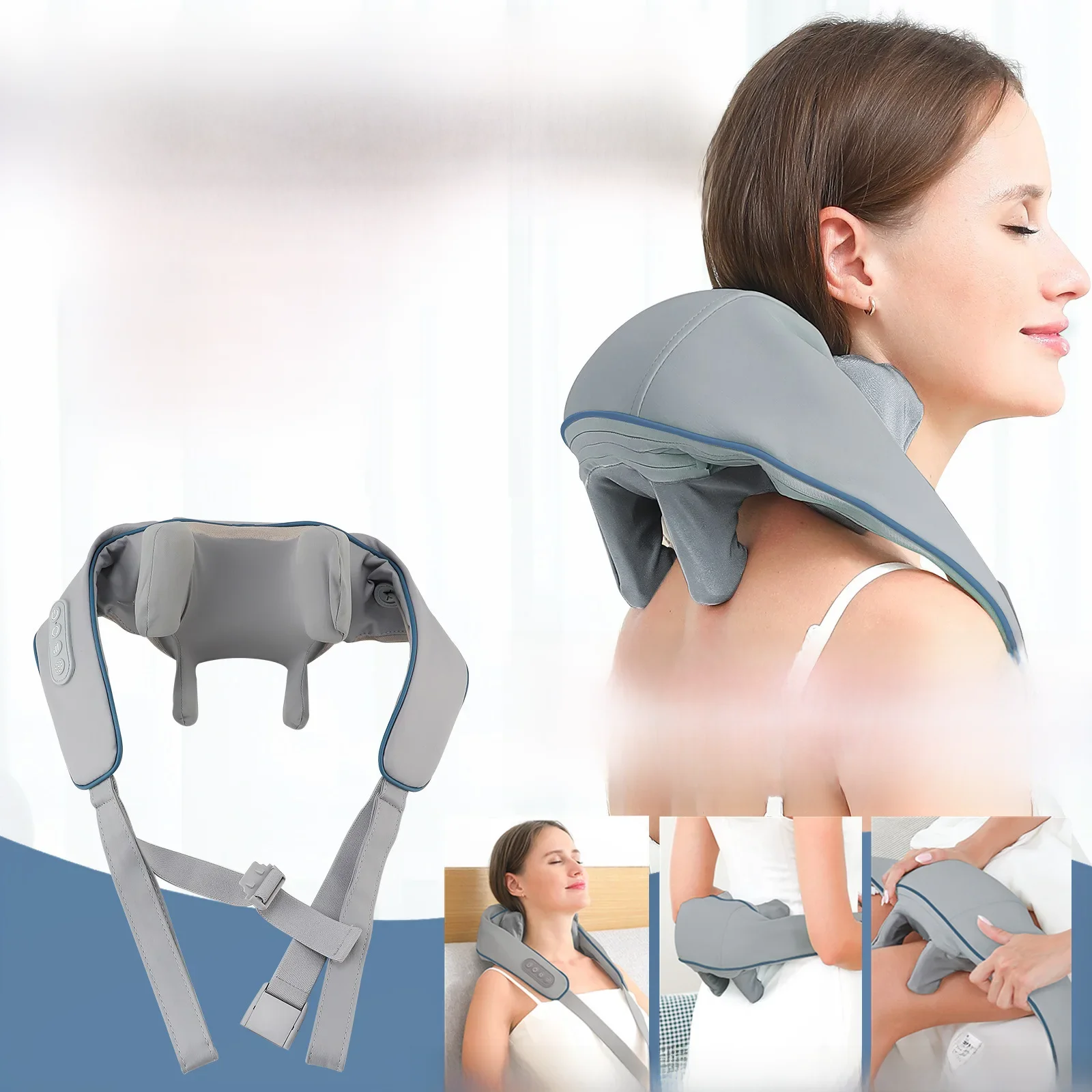 Foreverlily 26W Nek- en Schoudermassager Draadloze Schouder- en Rugkneden Massage Sjaal Trapezium Hals Cervicale masajeador - afbeelding 2