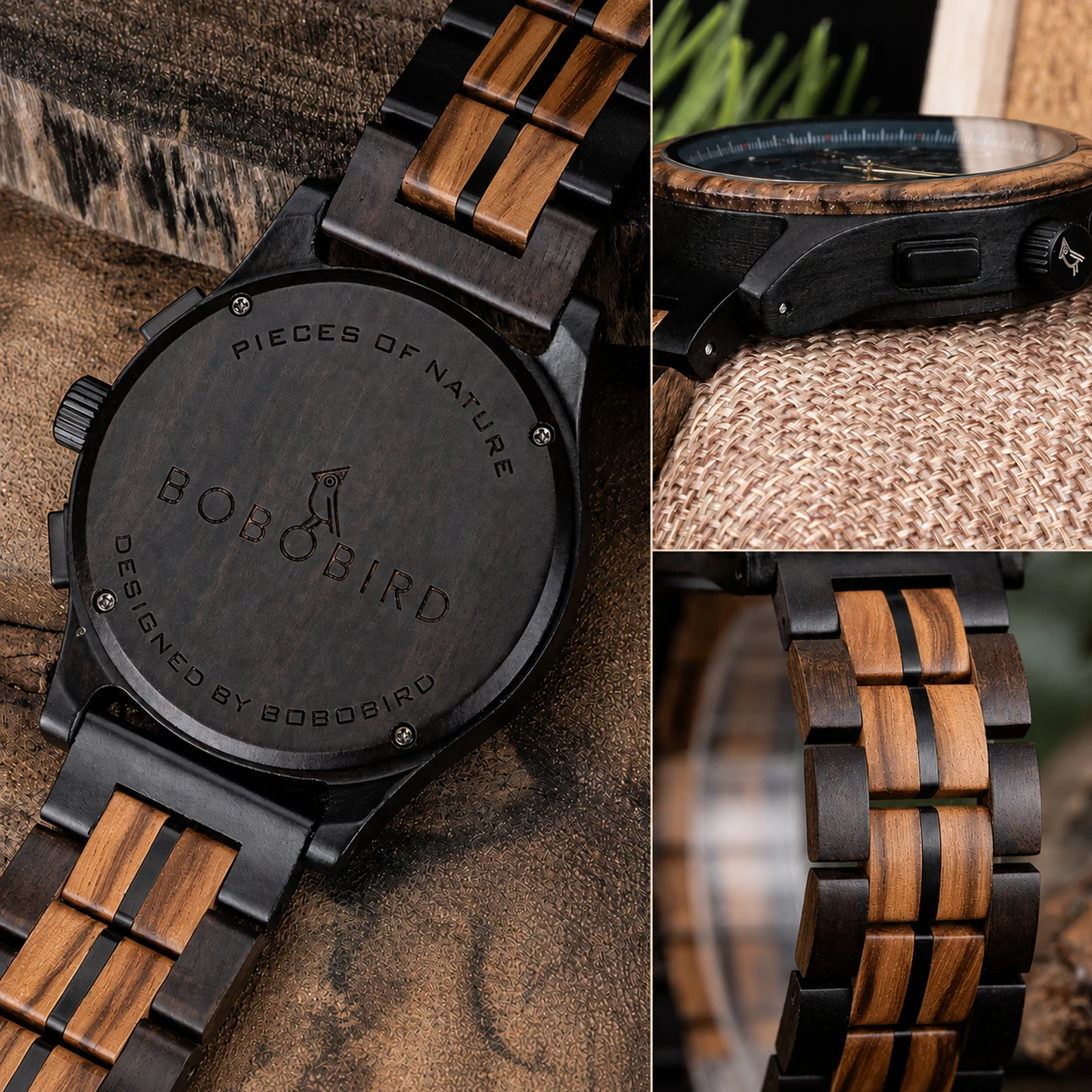 BOBO BIRD メンズ木製クロノグラフ腕時計、夜光針、手 - Smartwatch Watches Birthday Gift For Men のレビューと価格