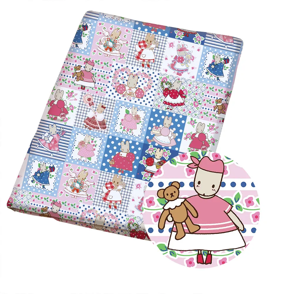 

Cartoon Polyester-Katoenen Stof 140*50 Cm Met De Hand Genaaid Patchwork Gewatteerde Babyjurktas Thuis Bedlaken Stof