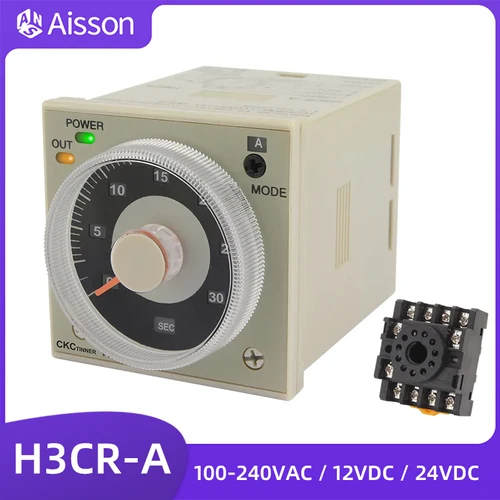 Imagen 2 del producto Relé de tiempo de H3CR-A, relé de tiempo de retardo de ciclo de encendido y apagado AC100-240V 24V 12V 1,2 s a 300h 50/60Hz 11PIN con Base de enchufe PF113A