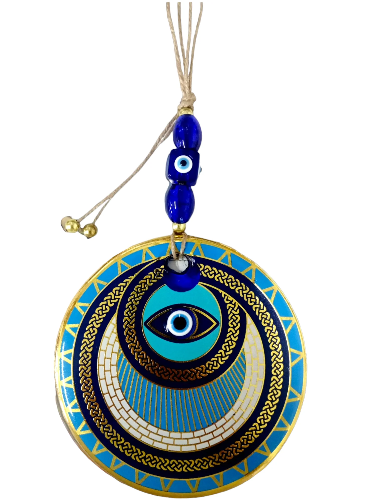 

Gold Embroidered Circle Model Evil Eye Bead Eye Wall Ornament