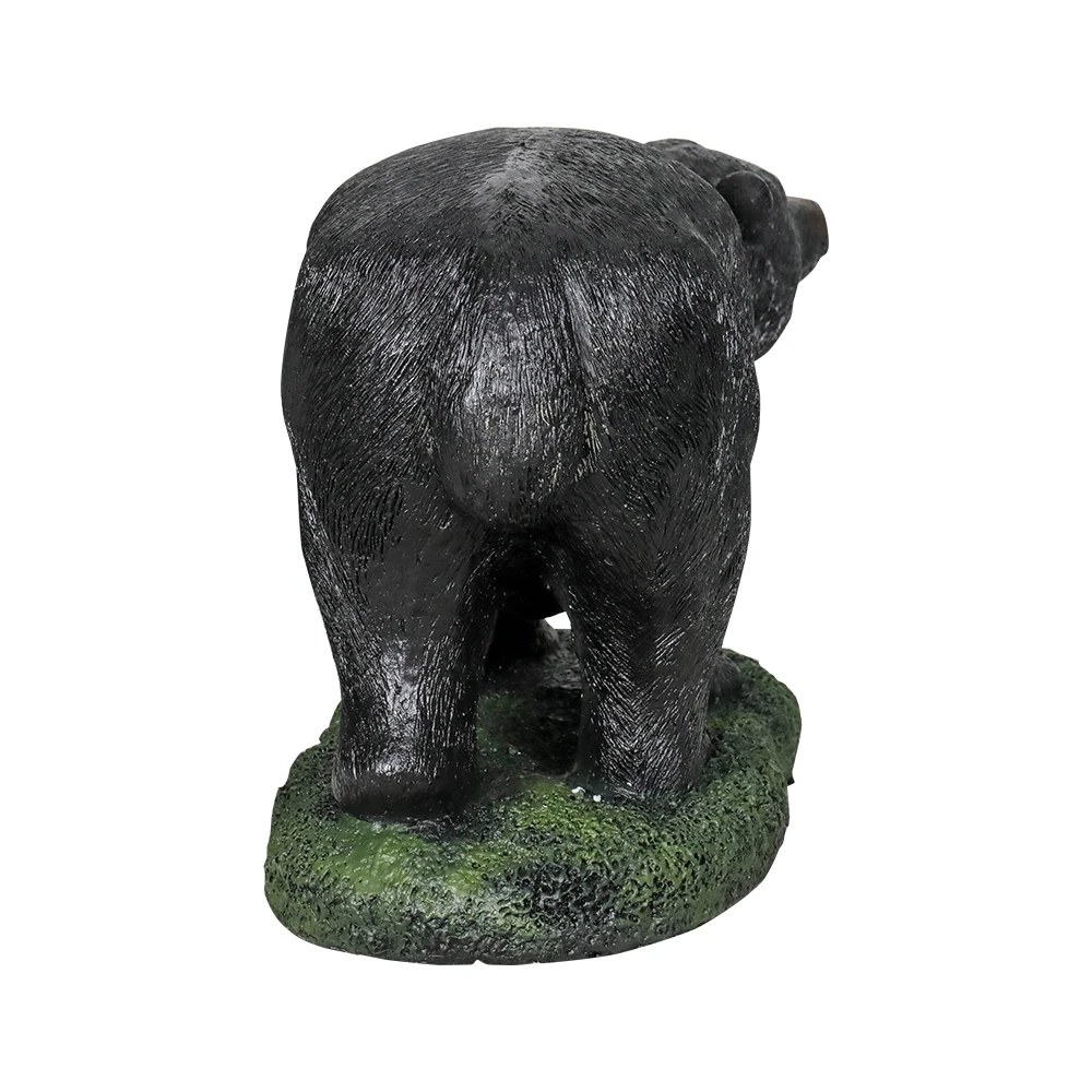 Gardening Gift Statue - 15.5 ''H Cement Indoor Decorative Outdoor Garden Statue with Black Bear Design for Home Lawn Decorative