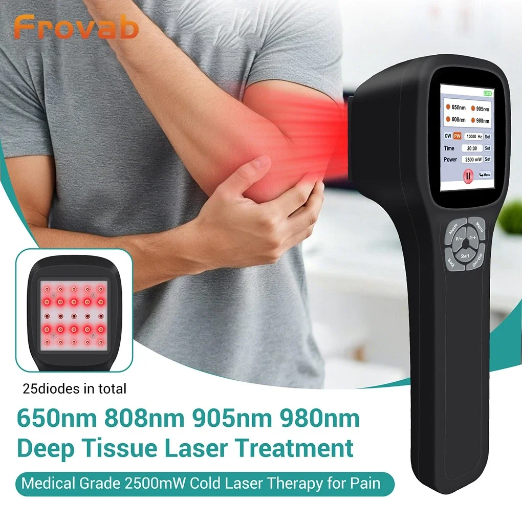 Frovab 25 Diodes 2500mW Cold Laser for Joint Muscle Pain Relief Anti-Inflammation Four Wavelengths Non-Invasive Physiotherapy