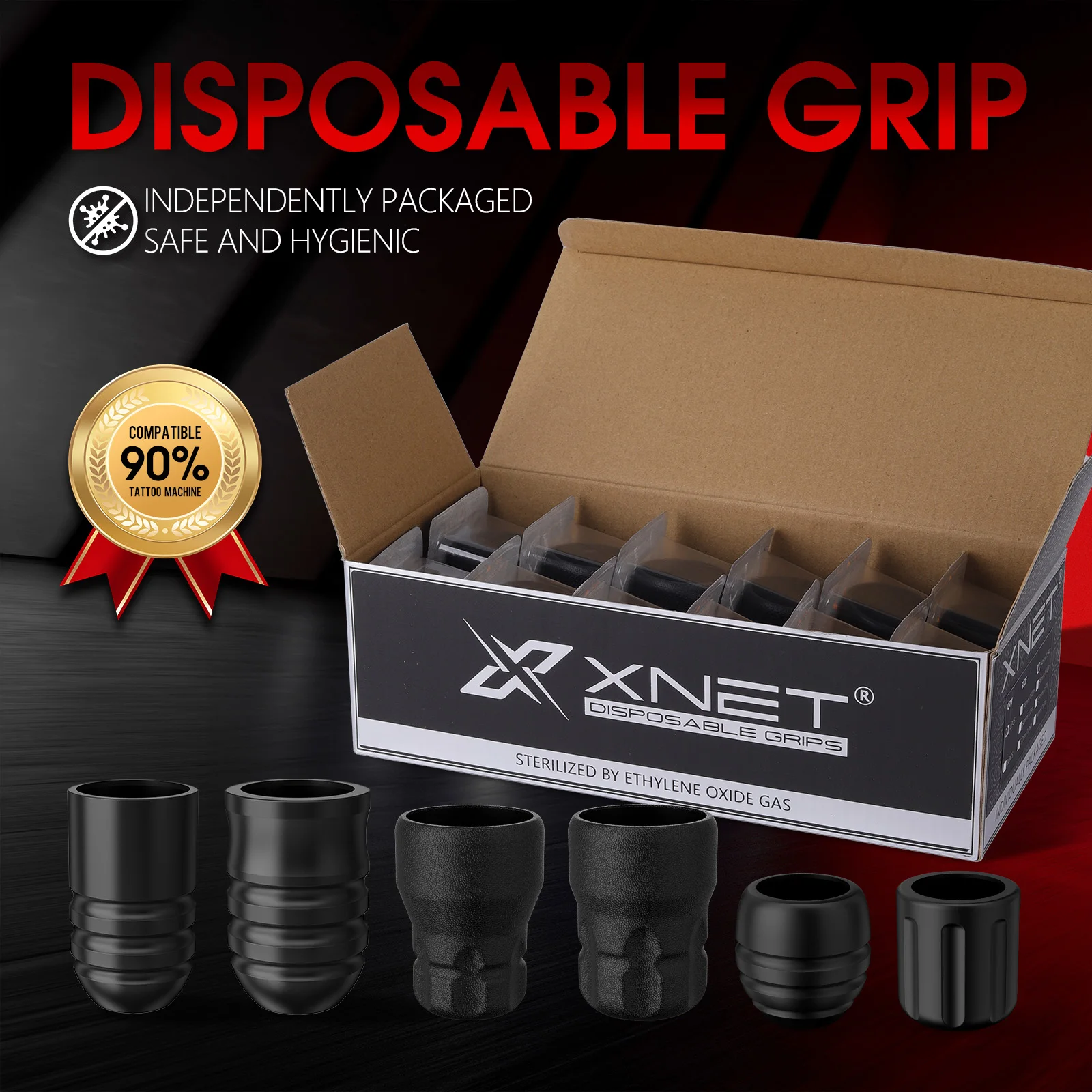 

XNET Disposable Tattoo Grip 12pcs Size 34-38-40mm Silicone Material for XNET Vipera Bestia Wireless Tattoo Machine Pen Equipment