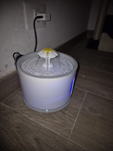 Customer review photo for 2.4L Quiet Pet Water Fountain with LED Light