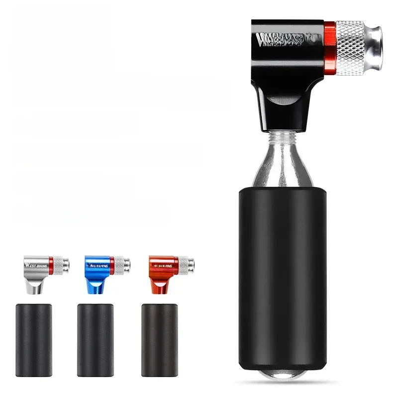 AliExpress West Biking WEST BIKING CO2 Bike Pump Mini Portable Bicycle Inflator 2 in 1 Presta Schrader Valve CNC Aluminum Alloy Frost Protection Sleeve
