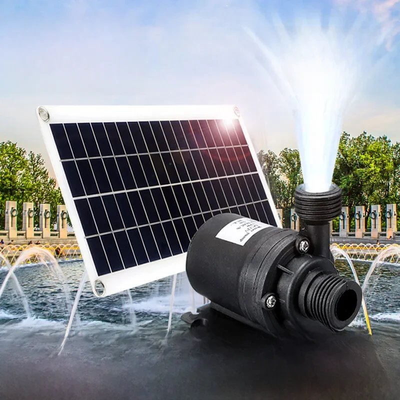 500W 800L/H Panel słoneczny 12V zestaw bezszczotkowy wyjątkowo cichy silnik zanurzeniowej pompy wodnej staw rybny fontanna zasilana dekoracje ogrodowe — zdjęcie produktu 7