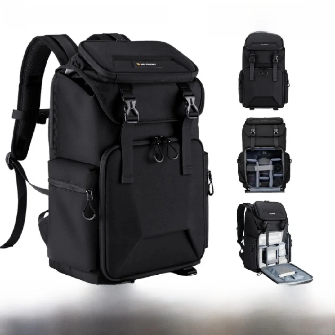 Sac à dos K&F CONCEPT 25L avec compartiment pour ordinateur portable 15,6 pouces, étui pour appareil photo reflex numérique/SLR/mirrorless, compatible avec les appareils photo Sony, Canon, Nikon