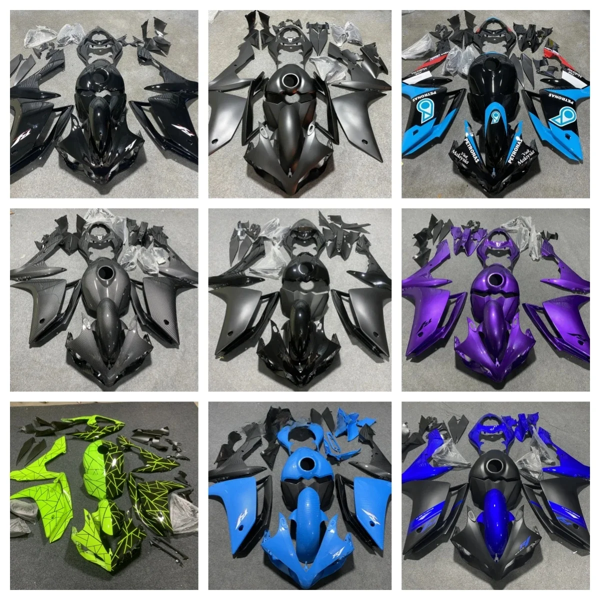 Motorfiets volledige kuip kit fit voor Yamaha YZF YZFR1 07 08 R1 2007 2008 Body Shell Kit ABS Plastic stroomlijnkappen carrosserie kits - afbeelding 2