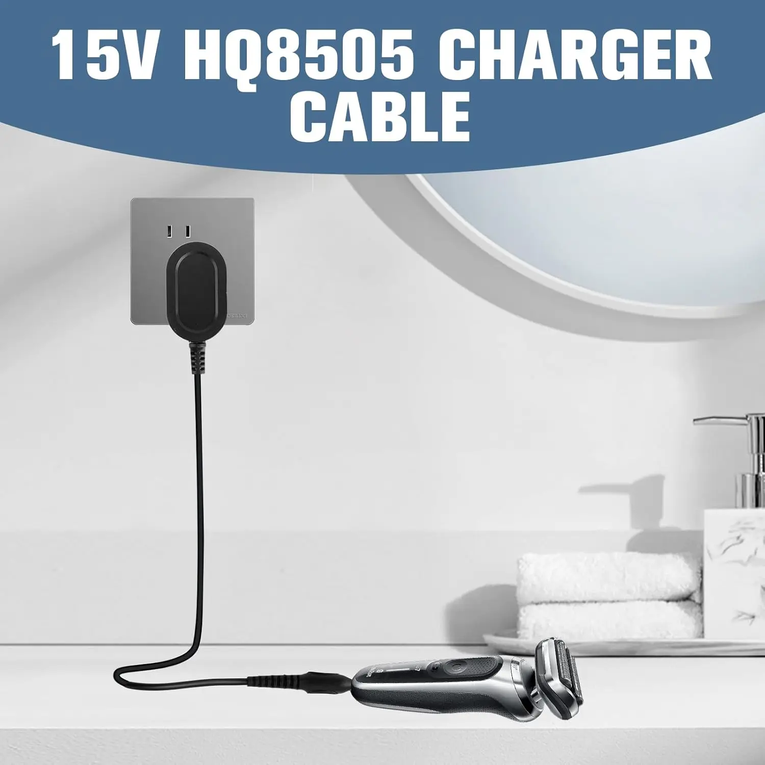 LISI 15V HQ8505 Charger Fit for Philips Norelco One Blade QP6510 QP6520 QP6530 Series 3000 5000 7000 9000 Electric Shaver image 2