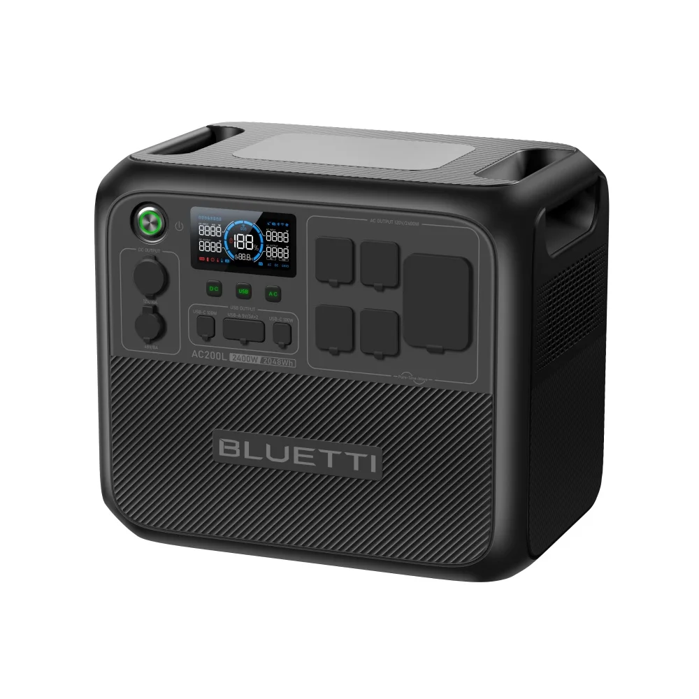 【US Plug】BLUETTI Portable Power Station AC200L, 2400W 2048Wh LiFePO4 Battery Backup, for Home Backup, RV Trailer, Power Outage