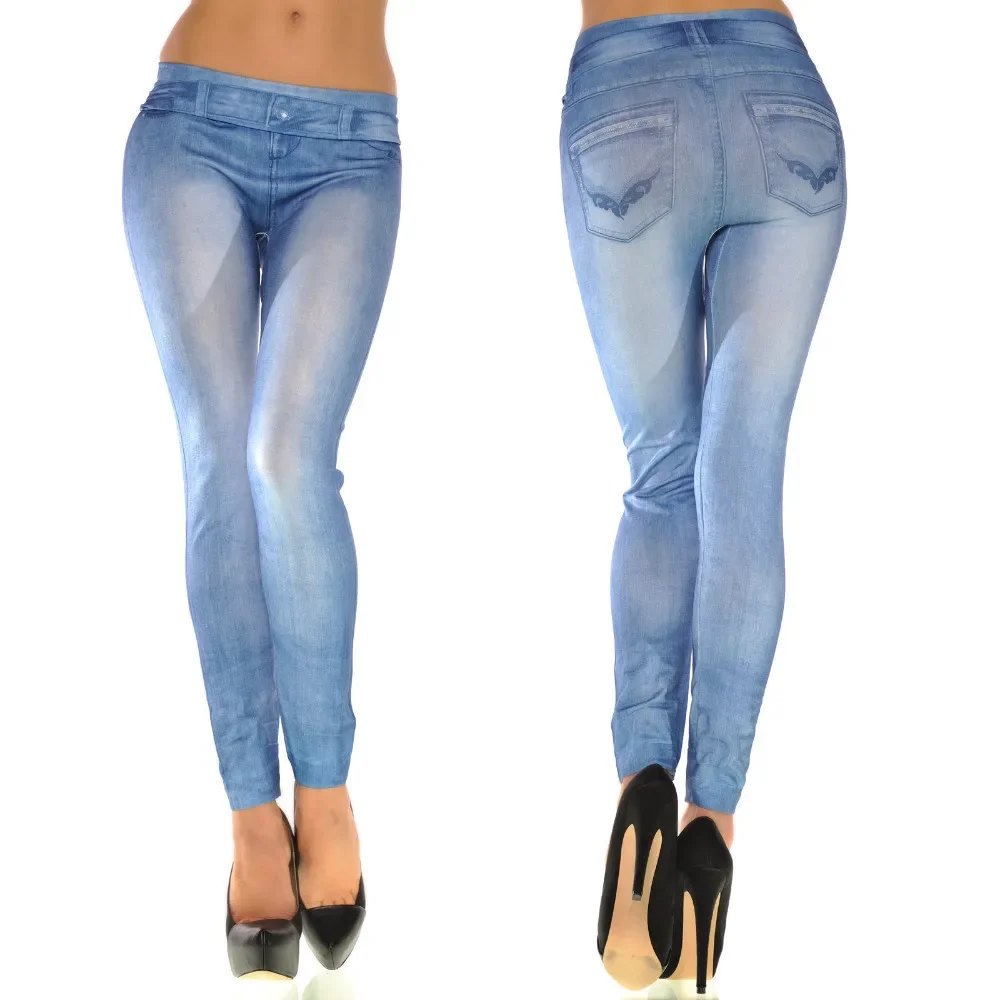 Damen Neue Mode Klassische Dehnbare Slim Leggings Sexy Jeans-Imitat Skinny Jeggings Skinny Hosen Große Größen Unterteil Bestseller