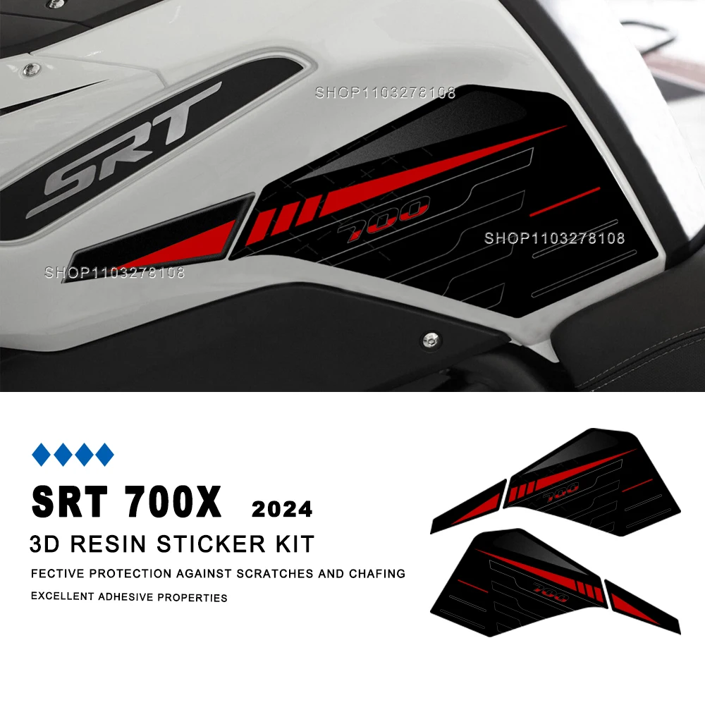 

For QJ Motor SRT 700 X red 2024 Limited Edition 3D Epoxy Resin Motorcycle Side Tank Pad Protection Sticker New Decorative Decal