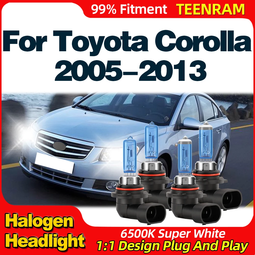 

200W Super Bright Car Halogen Headlight Bulb 12V 6500K Super White For Toyota Corolla 2005-2007 2008 2009 2010 2011 2012 2013