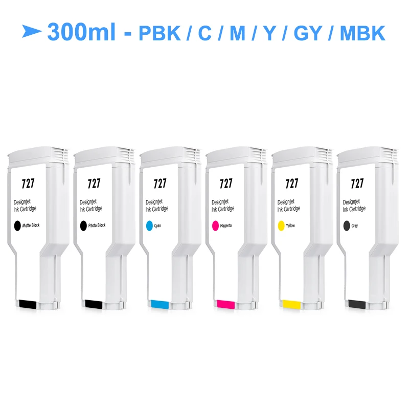 For HP 727 C1Q12A B3P23A B3P19A B3P20A B3P21A Compatiple Ink Cartridge For HP DesignJet T920 T930 T1500 T1530 T2500 T2530