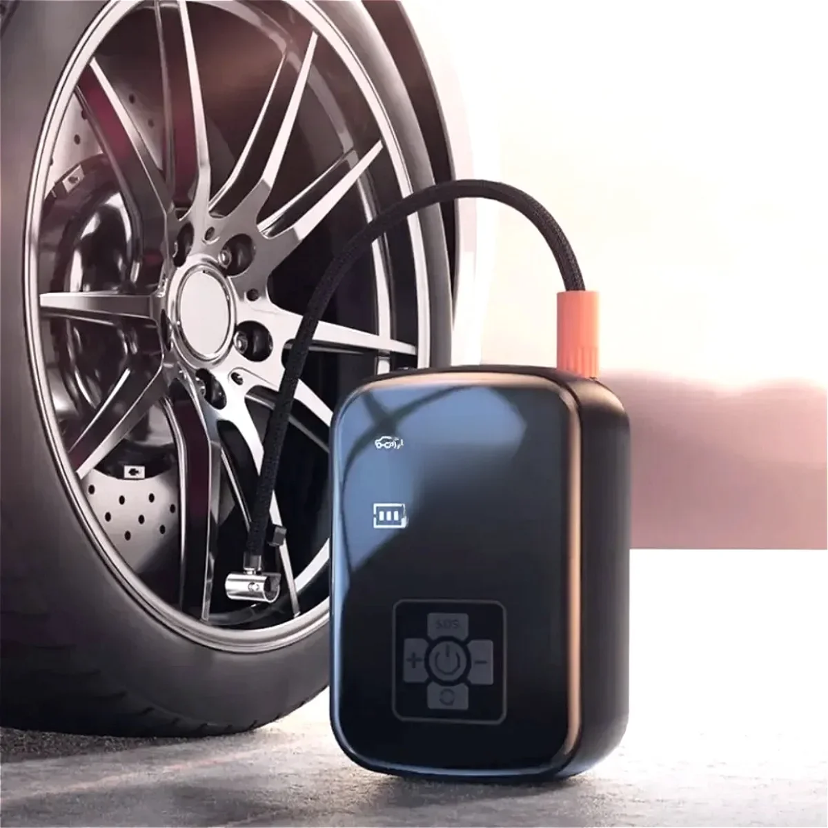Bomba De Ar De Carro Portátil Inflator De Pneu Elétrico, Sem Fio, Display Digital Inteligente,
