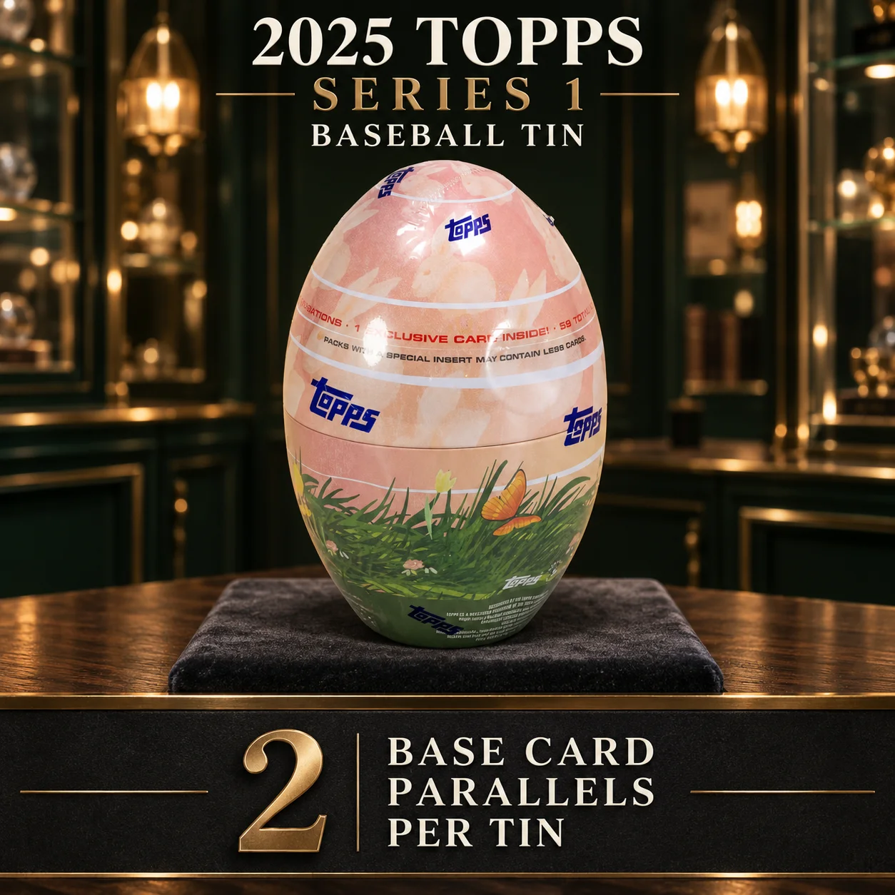 2025 Topps Series 1 Baseball Tin, 2 Base Card Parallels Per Tin, Collectible Sports Trading Cards for Parallel Card Hunting, Baseball Card Storage and Tin Collectors