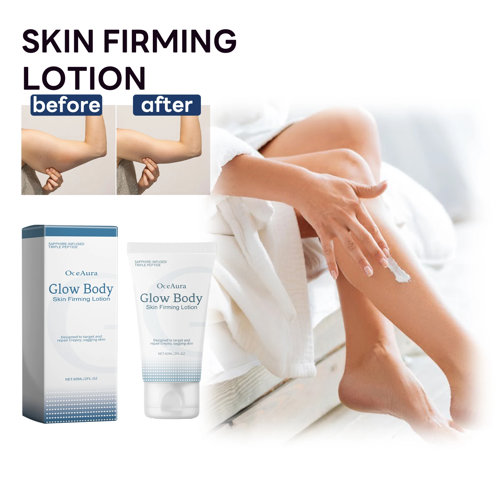 

Oceaura укрепляющий лосьон для тела, подтягивающий, рассыпчатая кожа, глубокое увлажнение, уменьшение провисания, удаление морщин, бахрома, светящийся лосьон для кожи тела