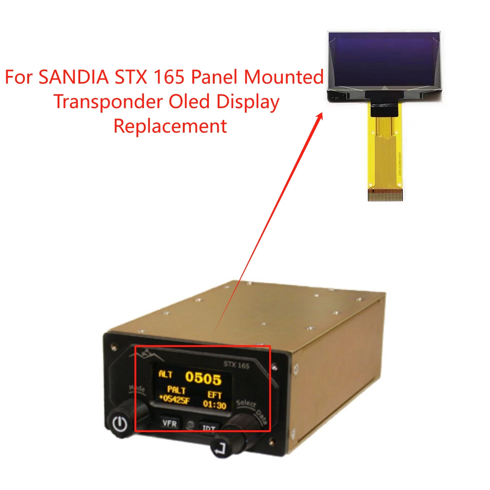 New 128x64 Oled Display screen for SANDIA STX 165 Panel Mounted Transponder Replacement