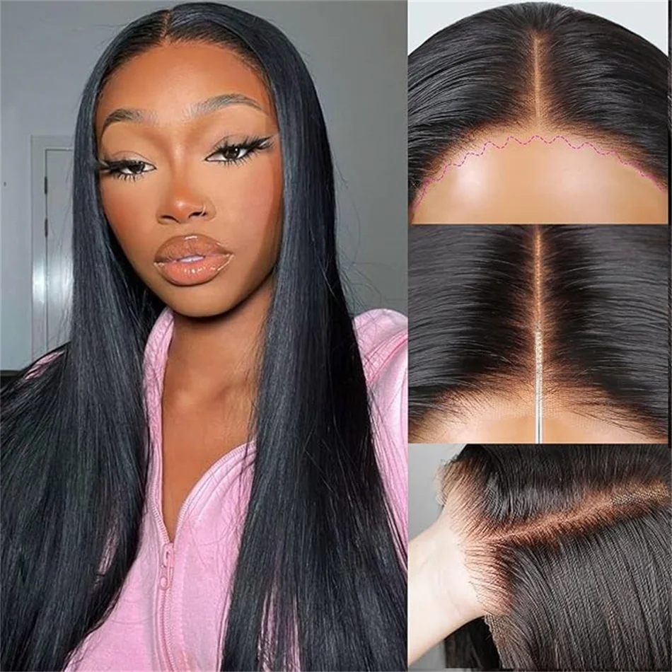 34 32 Inch 180 Density 4x4 Closure Wig Brazilian Straight Human Hair Wig 13x6 13x4 Transparent Lace Frontal Wig For Women