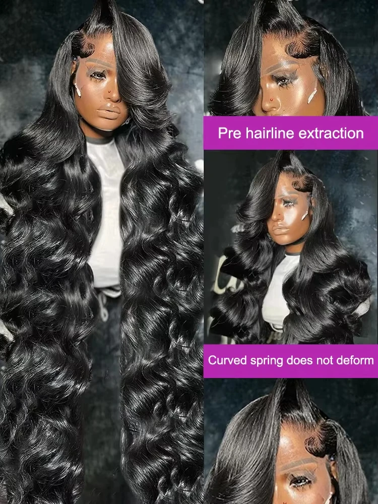 38 40Inch Body Wave Human Hair Wigs 13x6 Hd Lace Frontal Wig  Brazilian Water Wave Lace Front Wigs Pre Plucked For Women image 2