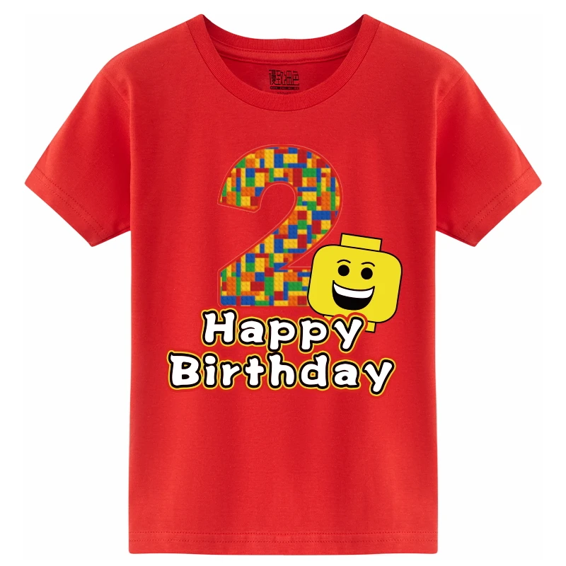 2024 New Summer Children\'s T-shirt Birthday Numbers 1-13 O-Neck 100 Cotton Kids Tee Shirts Cute Casual Top For Boys and Girls