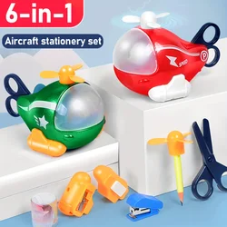 New Creative 6 IN 1 Aircraft Stationery Toy, Detachable Office Desk Decor, Starting School Onboarding Birthday Christmas Gift