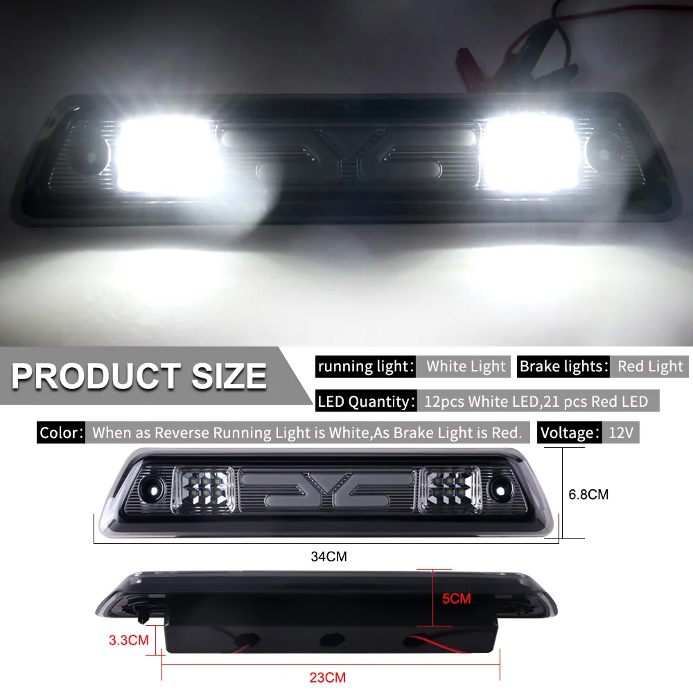 1PCS High-Performance LED Car Accessories Third Brake Warning Light for F150 Ford, Waterproof Enhanc transit Safety,Modern Style