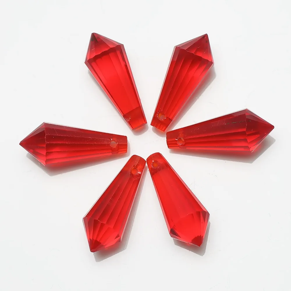 20 قطعة ألوان 20 مللي متر خرز مخروطي كريستالي زجاجي ، خرز قطرة جليدية لصنع المجوهرات بنفسك ، خرز مدبب زجاجي في صينية تخزين #2