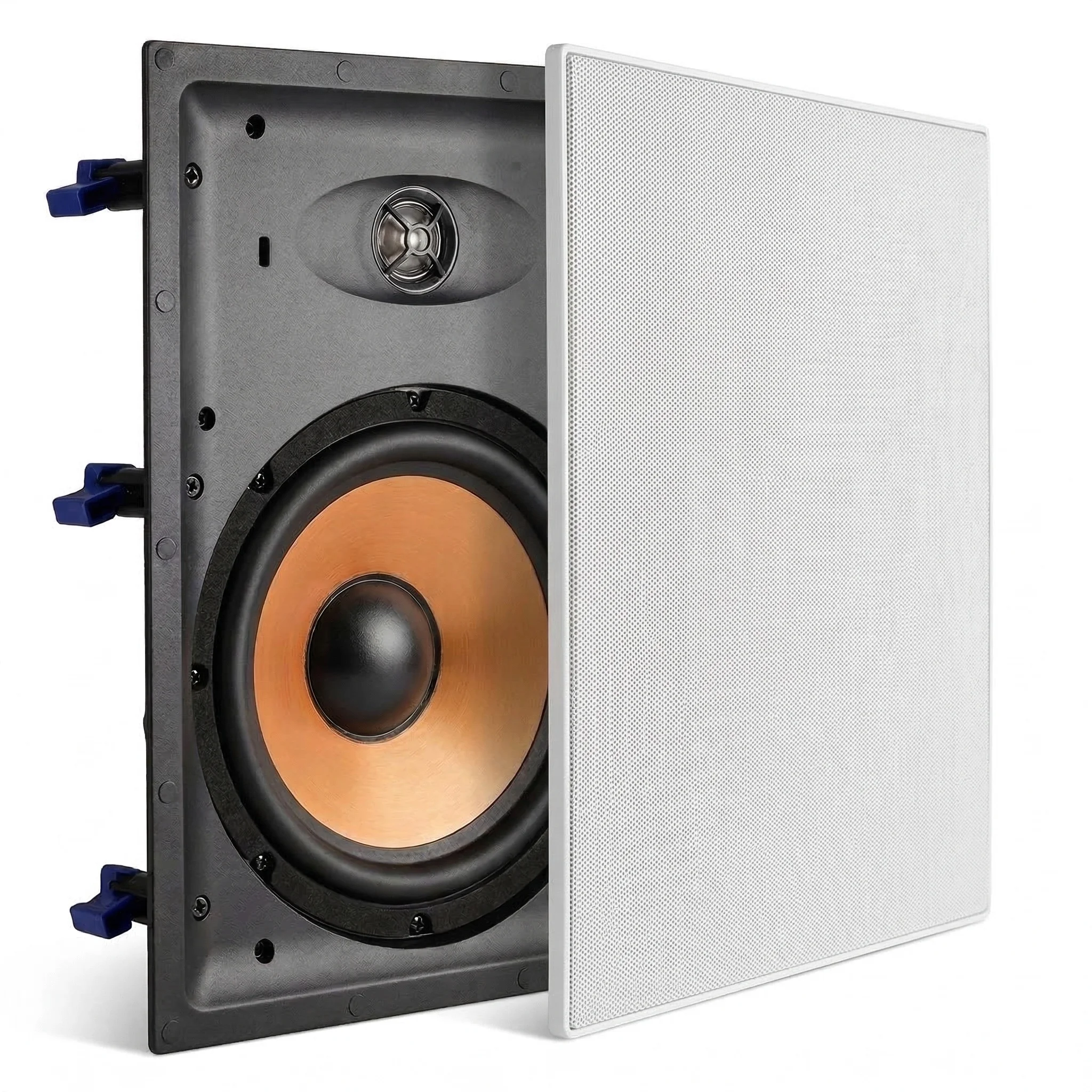 

STUDIOFINIX 8 Inch 2 Way In Wall Speakers 120 Watts Flush Mount Home Stereo Speakers for Home Theater Living Room Bedroom White