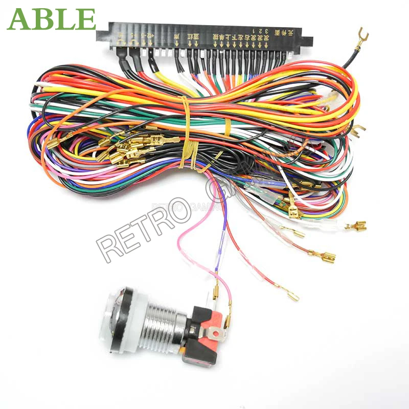 Black Entertainment Plug Light Wire Zippyy long Joystick Chrome Push Buttons Arcade For 2 Players DIY Arcade Machine