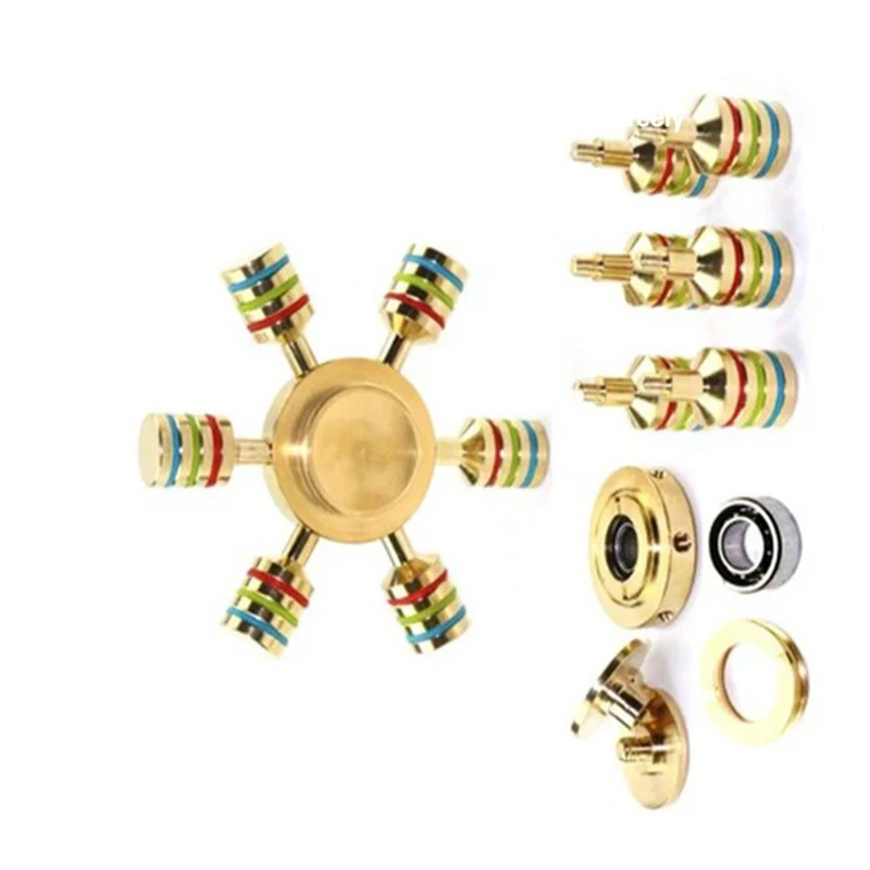 Metal Rainbow Spinner Copper Bearing Spinner Brass Fidget Spinner For Autism Adult Anti Relieve Stress Hand Spinner Toy Spiner