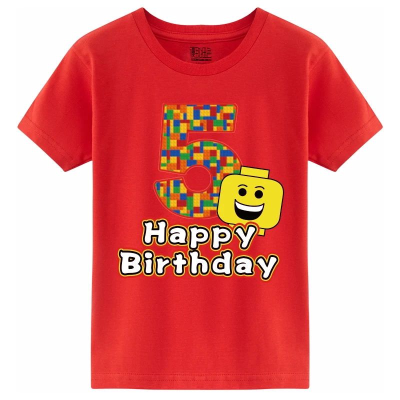 2024 New Summer Children\'s T-shirt Birthday Numbers 1-13 O-Neck 100 Cotton Kids Tee Shirts Cute Casual Top For Boys and Girls