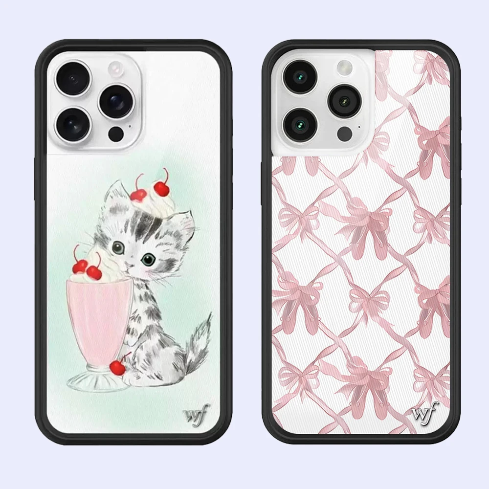 

Cute Cat Pink Bow For iPhone 17 16 15 14 13 12 Pro Max Plus Air 17pro 16pro WF Simple Pink Angel Wings Five-pointed Star Case