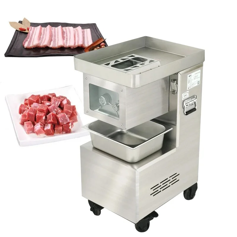 Commercial Meat Cutter Multifunction Stainless Steel Fully Automatic Meat Slicer Shred Slicer Dicing Machine 1100W 220V