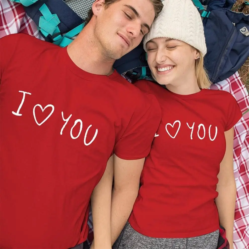 

Unisex 'I Love You' T-Shirts - Romantic Matching Tee Set - Valentine's Day Gift- T-shirts for Couples and Lovers