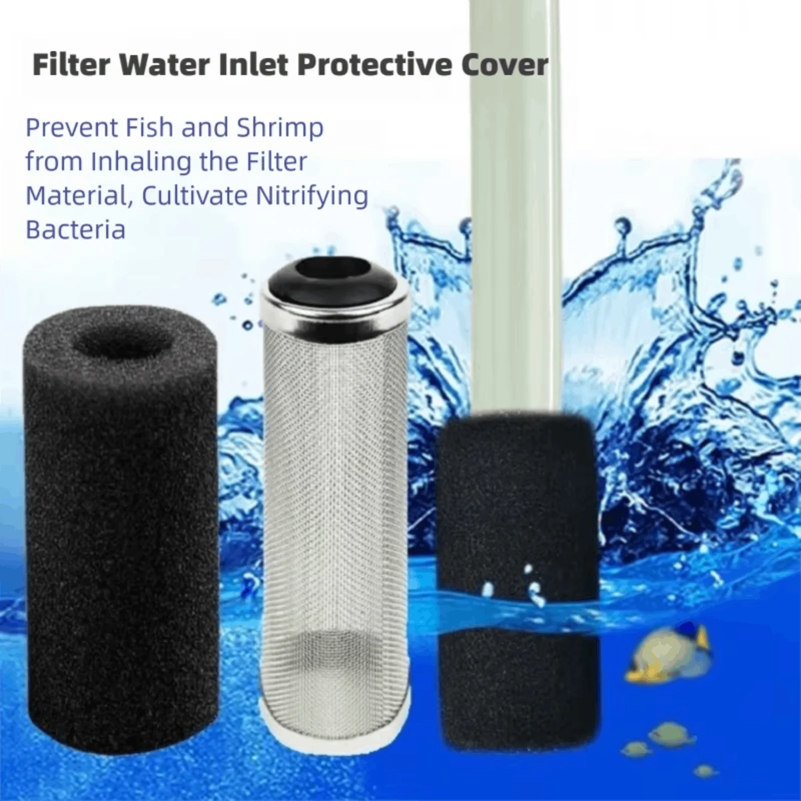 10pcs Aquarium Fish Tank Foam Cartridge Replacement Filters Sponge Biochemical Filter Sponge Cylinder Prefilter Filter Cotton