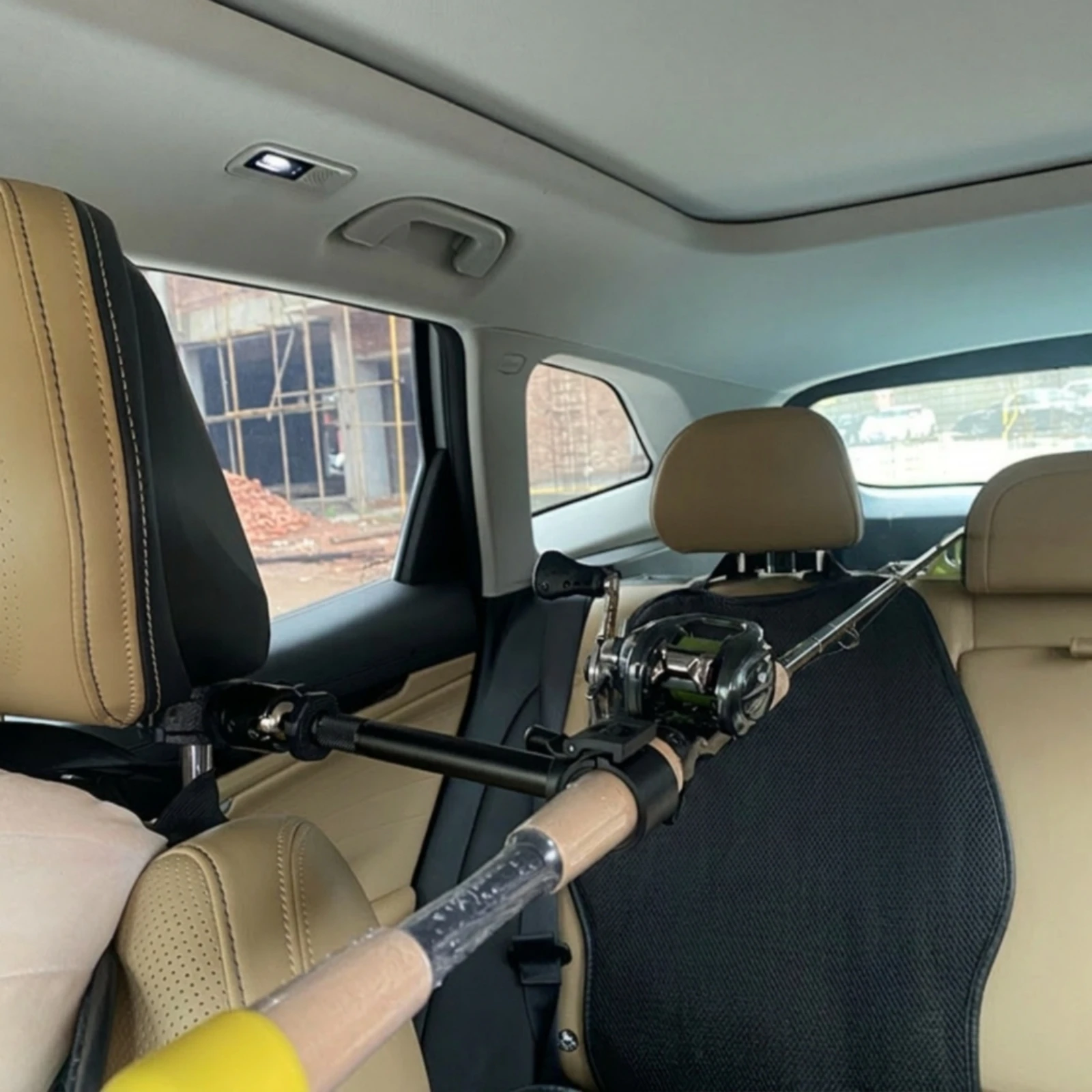Adjustable Car Fishing Rod Holder Headrest Mount Vehicle Fishing Pole Rack for SUV Truck Van Fishing Accessories Easy Install