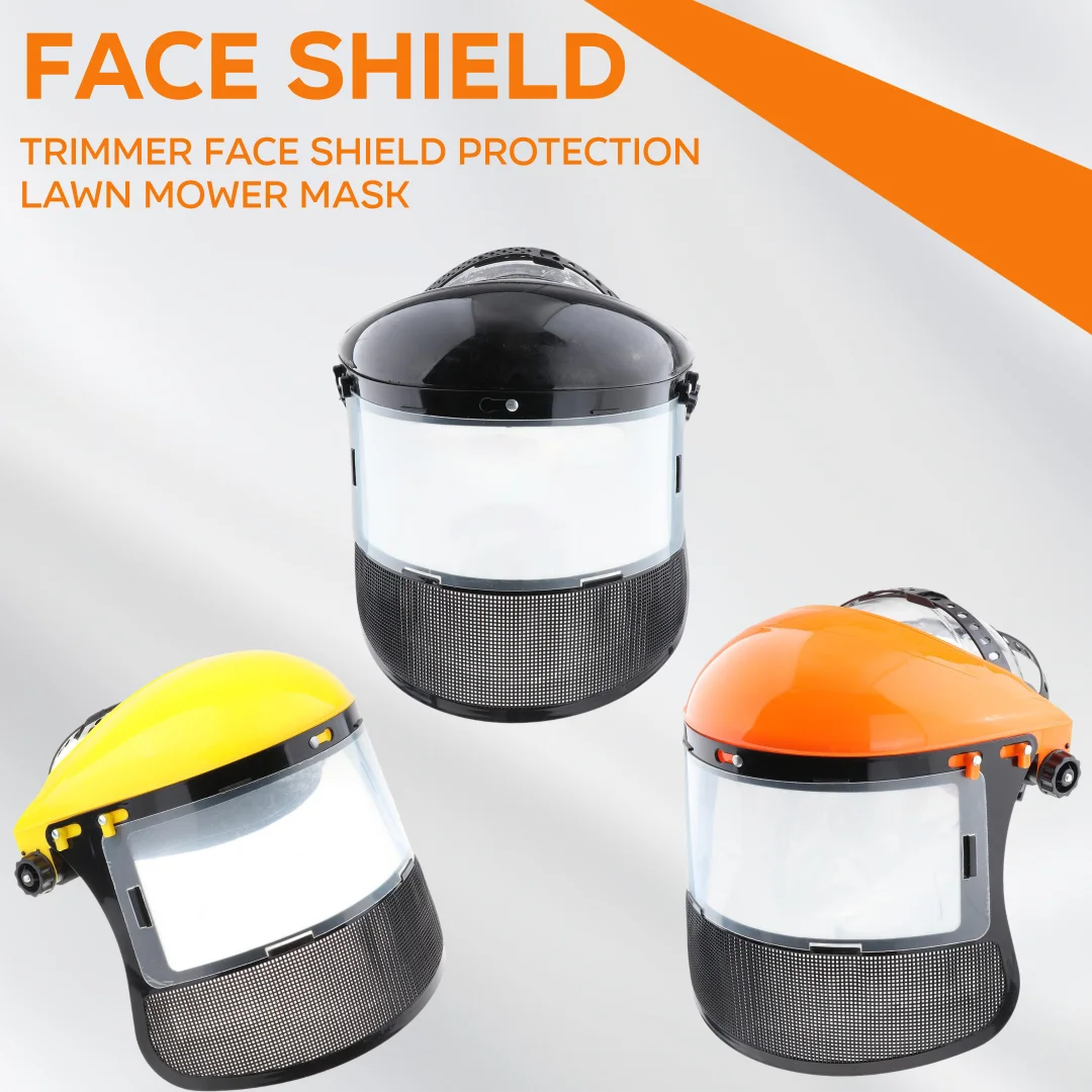 Garden Grass Trimmer Safety Helmet Hat with Full Face Mesh Protective Mask for Logging Brush Cutter Forestry Protection