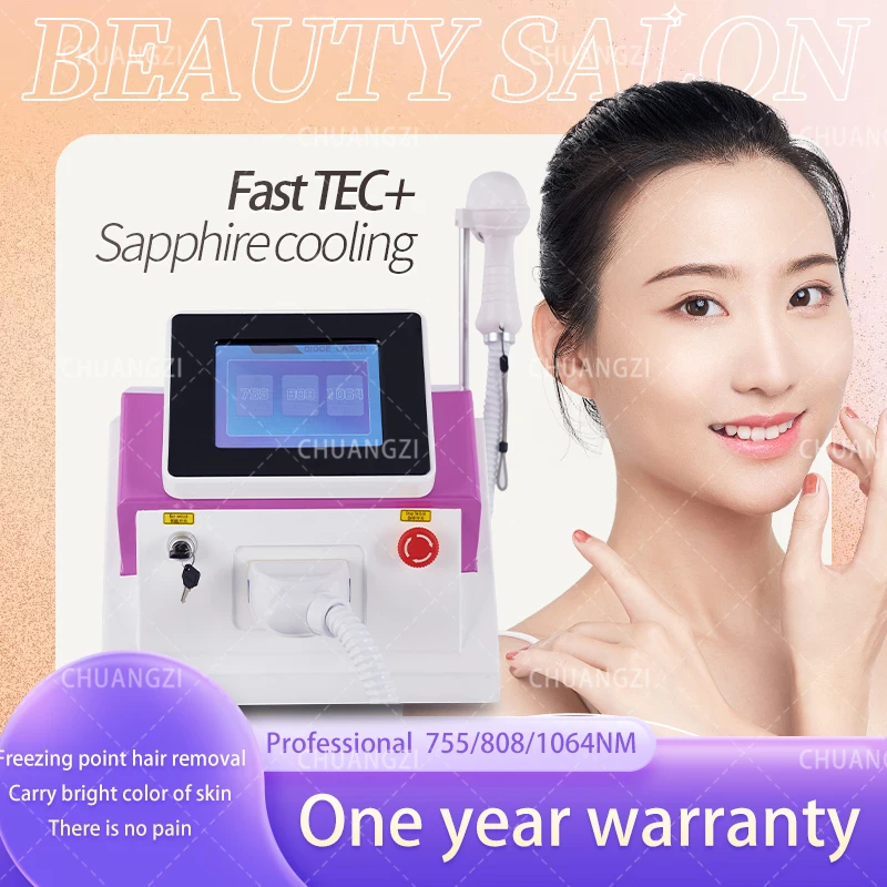 755nm 808nm 1064nm High Power Portable Permanent Three Wavelength Diode Laser Ice Hair Removal Machine