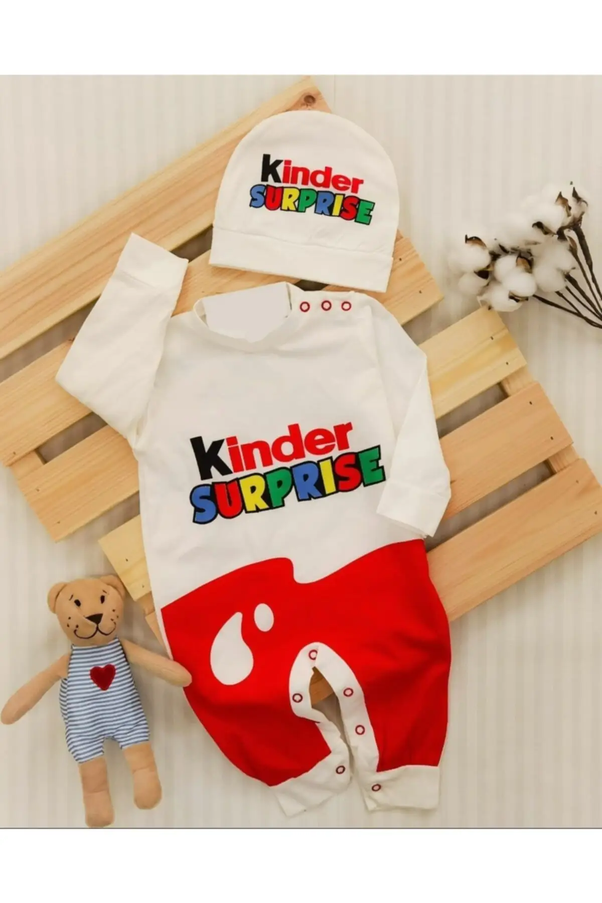 Kinder Baby Run Rompers Cotton Binary Newborn Thin Fabric Baby Rompers Outfit New Season Surprise Egg