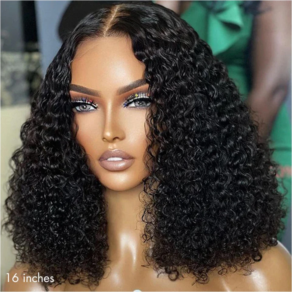 13x4 13x6 Deep Curly Bob Wigs Pre Plucked Short Bob Lace Front Curly Human Hair Wigs Transparent Deep Wave Frontal Wig For Women