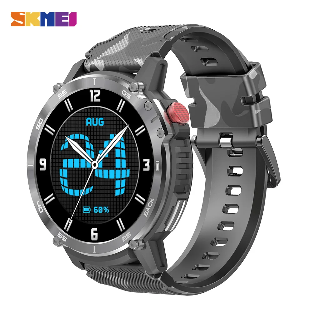 2 Pieces/Lot SKMEI 400mAh 1.6 inch Bluetooth Call Smartwatch IP68 Waterproof Heart Rate Monitor Pedometer Sports Smart Watch